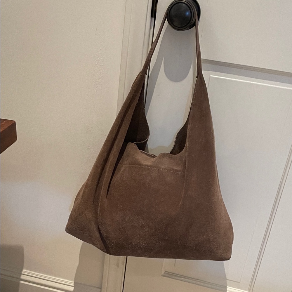 & Other Stories Taupe Suede Handbag